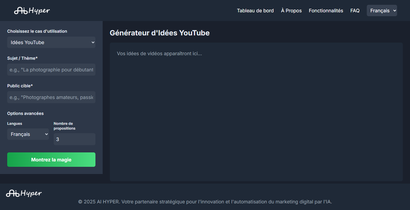 Générateur d'Idées YouTube