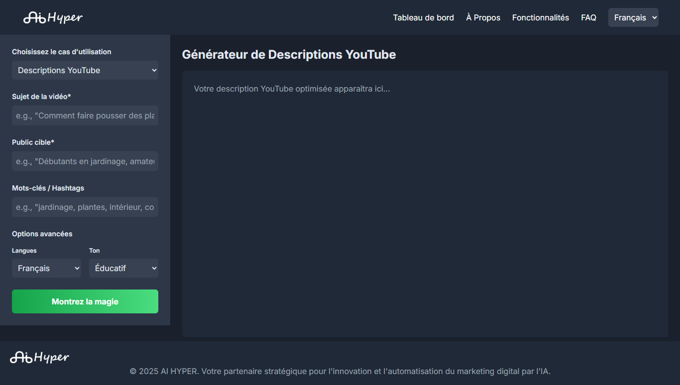 Générateur de Descriptions YouTube