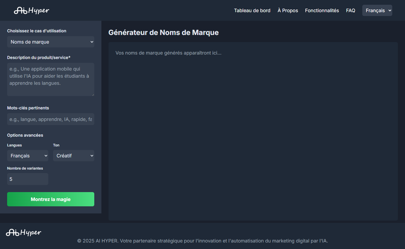 Générateur de Noms de Marque