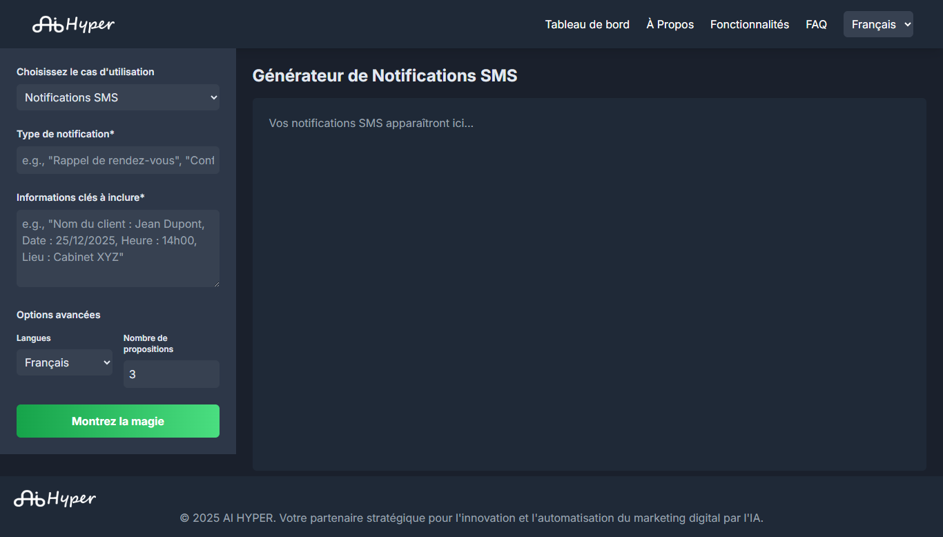 Générateur de Notifications SMS